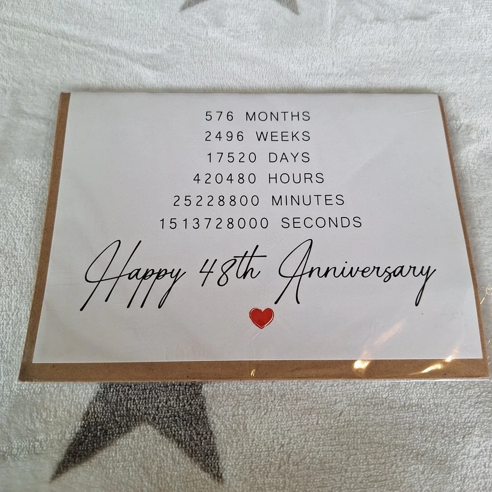 Happy 48th Anniversary Card - 48 Year Wedding Anniversary Card Gifts - Idea